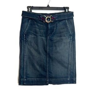 7FAM 7 for All Mankind denim pencil skirt with attached belt size 25